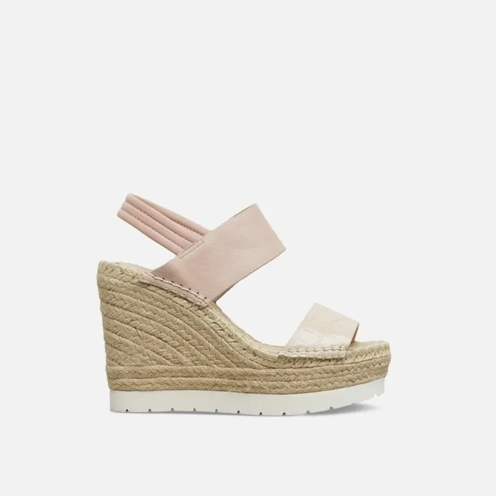 Kenneth Cole Olivia Simple Eva Leather Slingback Espadrille Ginger Women Sandals