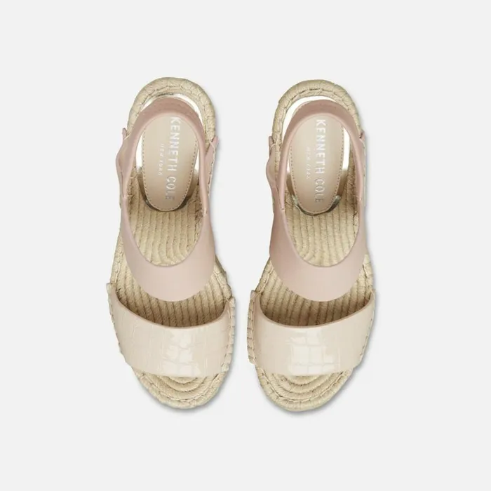 Kenneth Cole Olivia Simple Eva Leather Slingback Espadrille Ginger Women Sandals