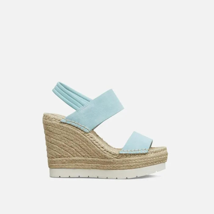 Kenneth Cole Olivia Simple Eva Suede Slingback Espadrille Aqua Fresh Women Sandals