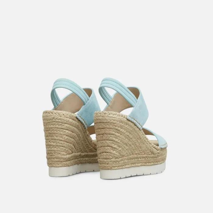 Kenneth Cole Olivia Simple Eva Suede Slingback Espadrille Aqua Fresh Women Sandals
