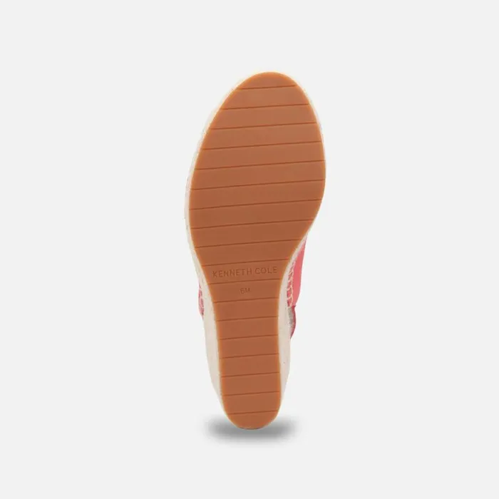 Kenneth Cole Olivia Suede Espadrille Wedge Coral Women Sandals
