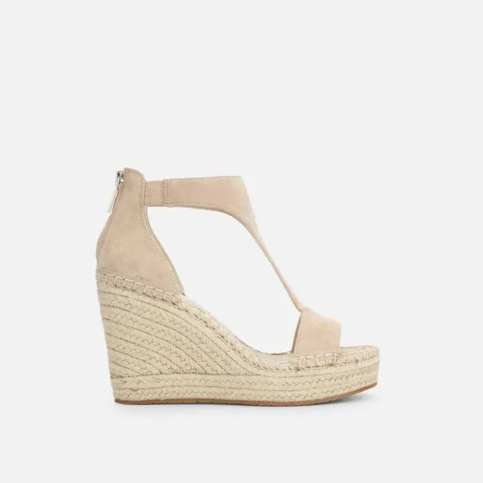 Kenneth Cole Olivia Suede TStrap Sandal Buff Women Sandals
