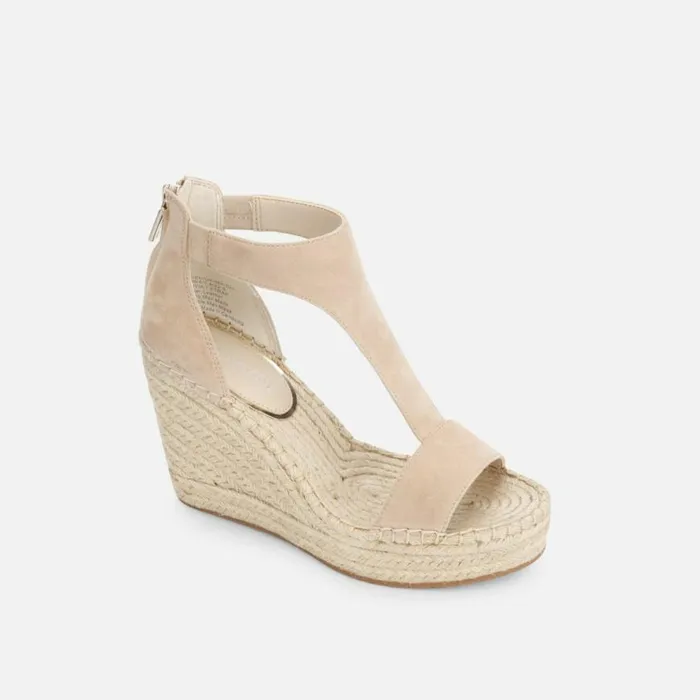 Kenneth Cole Olivia Suede TStrap Sandal Buff Women Sandals
