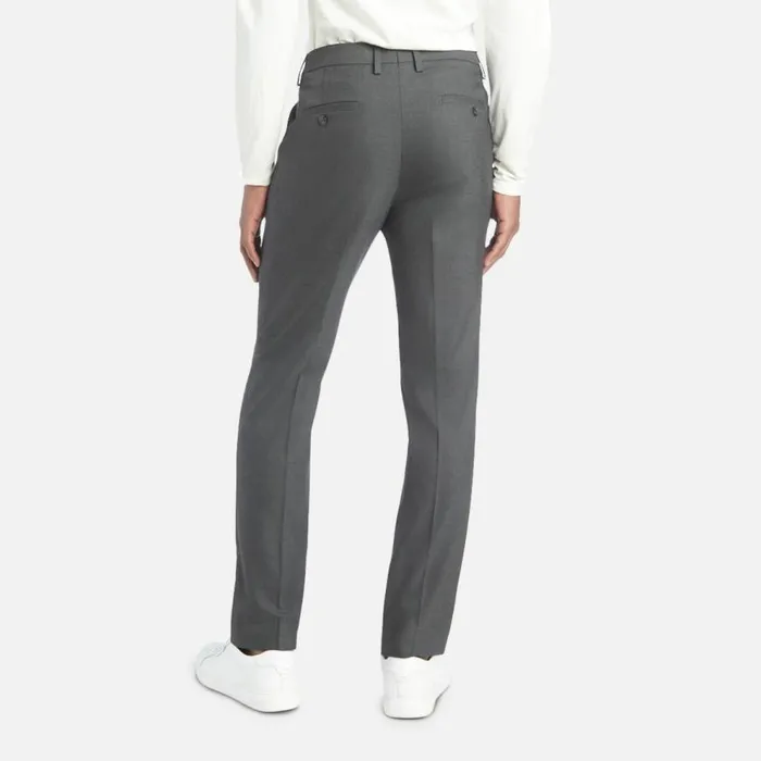 Kenneth Cole Premium Stretch Twill Slim Fit Flex Waistband Flat Front Dress Pant Cement Men Bottoms