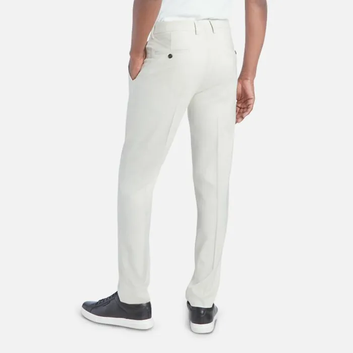 Kenneth Cole Premium Stretch Twill Slim Fit Flex Waistband Flat Front Dress Pant Natural Men Bottoms