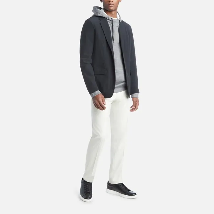 Kenneth Cole Premium Stretch Twill Slim Fit Flex Waistband Flat Front Dress Pant Natural Men Bottoms