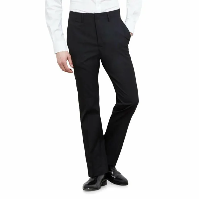 Kenneth Cole Stretch Heather Slim Fit Flex Waistband Flat Front Dress Pant Black Men Bottoms