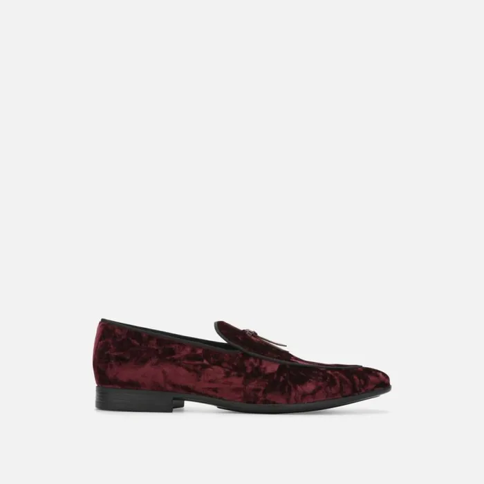 Kenneth Cole Sullivan Velvet Belgian Loafer Burgundy Men Loafers