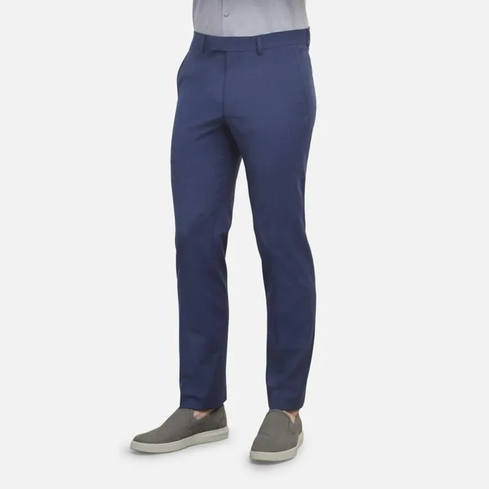 Kenneth Cole Travel Ready Straight Leg Suit Pant Blue Men Bottoms