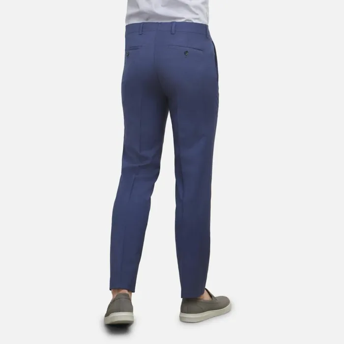 Kenneth Cole Travel Ready Straight Leg Suit Pant Blue Men Bottoms