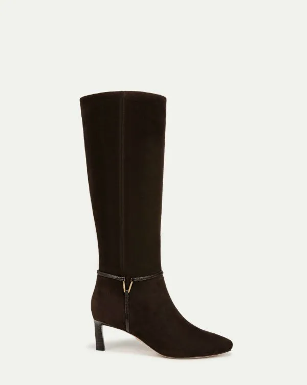 Kenzie MidHeel Tall Boot WideCalf Espresso Women Veronica Beard Shoes
