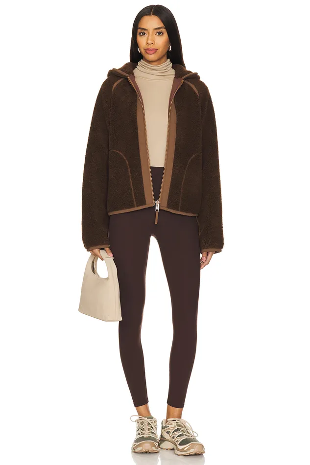Kerry Zip Up Jacket Chocolate Brown Women Lovers and Friends Jackets and Coats