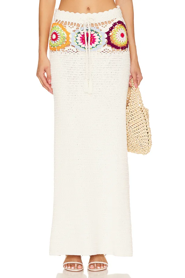 Kestrel Crochet Maxi Skirt Tropical Multi Women Lovers and Friends Skirts