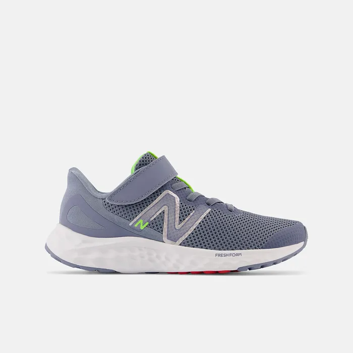 Kids Fresh Foam Arishi v4 Bungee Lace with Top Strap Arctic Grey with Pixel Green and True Red Size 105 8211 3 New Balance