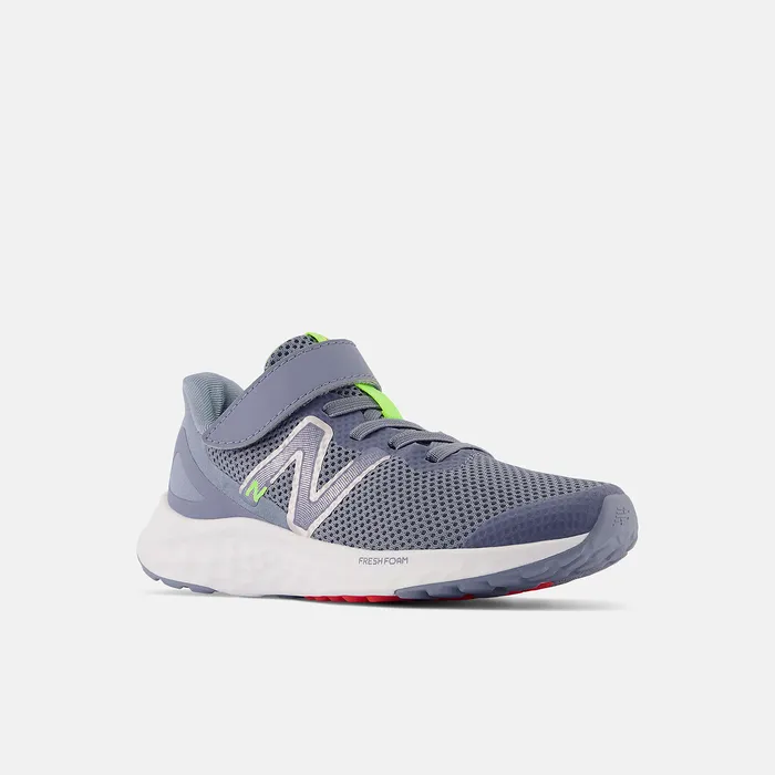 Kids Fresh Foam Arishi v4 Bungee Lace with Top Strap Arctic Grey with Pixel Green and True Red Size 105 8211 3 New Balance Kids Fresh Foam Arishi v4 Bungee Lace with Top Strap Arctic Grey with Pixel Green and True Red Size 105 8211 3 New Balance