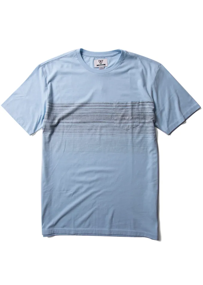 Knit Tees Men Blurred Horizons Ss Pkt Tee Cool Blue Vissla