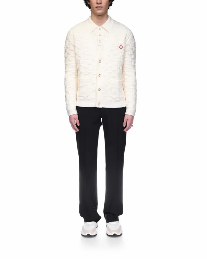Knitwear Men Casablanca Paris Column Knit Cardigan Knitwear Men Casablanca Paris Column Knit Cardigan