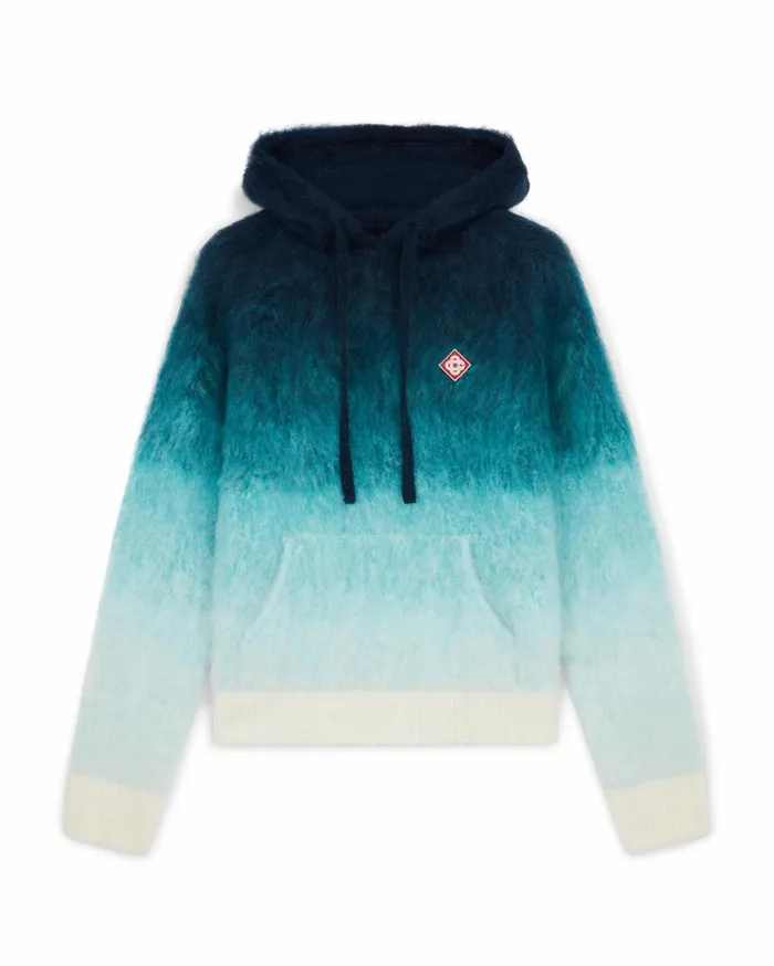 Knitwear Men Casablanca Paris Gradient Mohair Hooded Sweatshirt