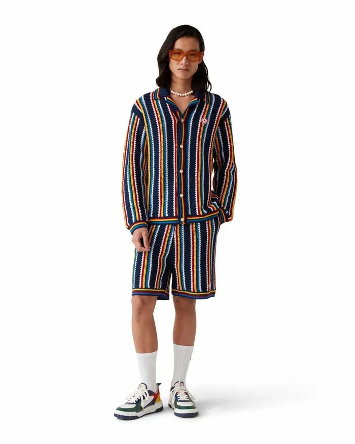 Knitwear Men Casablanca Paris Stripe Crochet Shirt