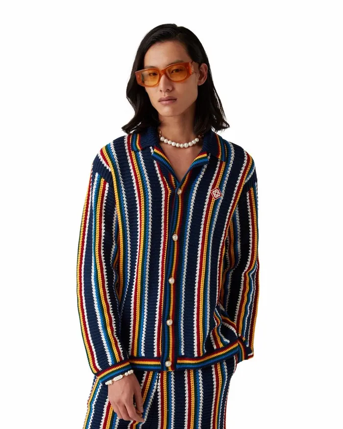Knitwear Men Casablanca Paris Stripe Crochet Shirt