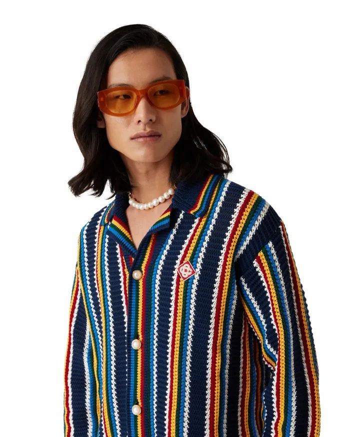 Knitwear Men Casablanca Paris Stripe Crochet Shirt