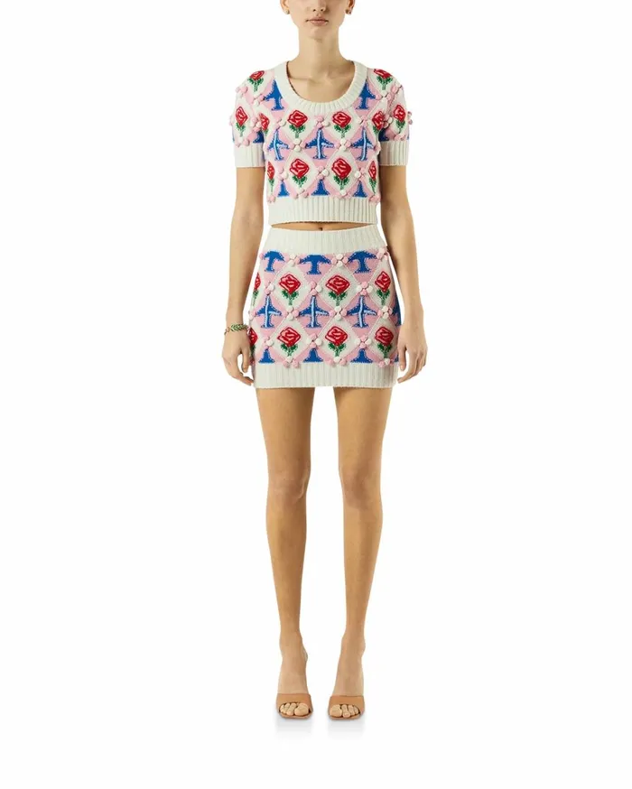 Knitwear Women Casablanca Paris Argyle Mini Skirt Knitwear Women Casablanca Paris Argyle Mini Skirt
