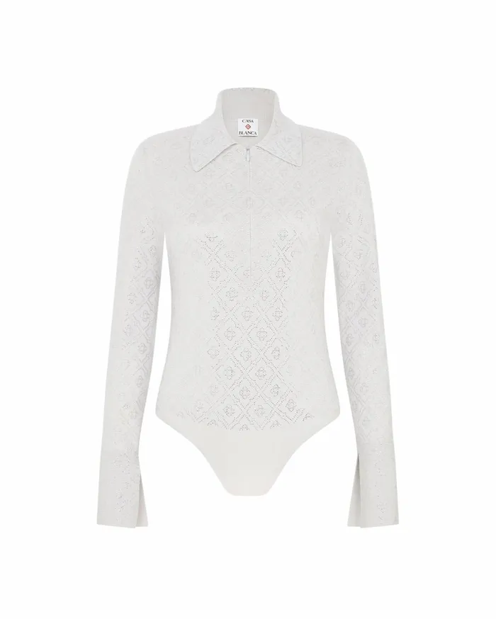 Knitwear Women Casablanca Paris Crystal Monogram Knit Bodysuit