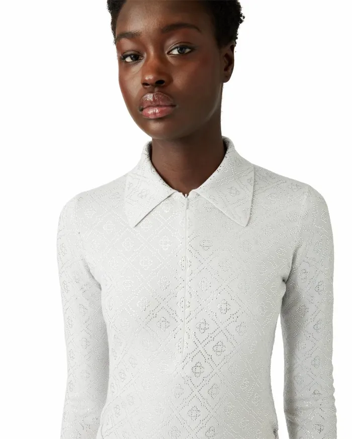 Knitwear Women Casablanca Paris Crystal Monogram Knit Bodysuit