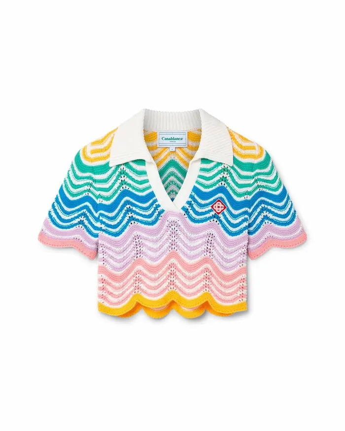 Knitwear Women Casablanca Paris Gradient Wave Crochet Top