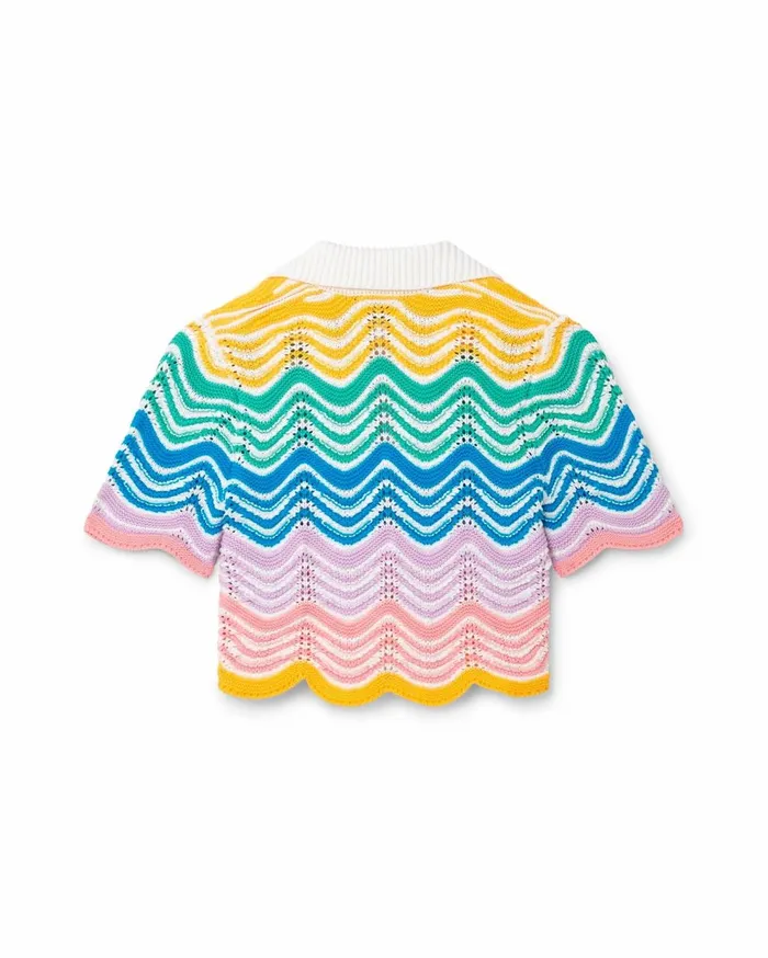 Knitwear Women Casablanca Paris Gradient Wave Crochet Top