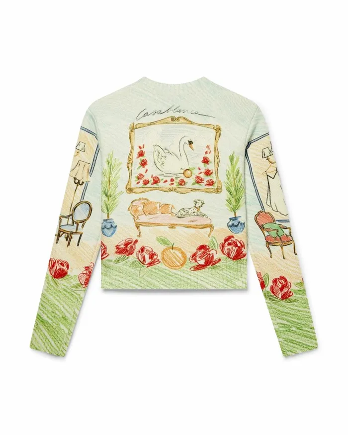 Knitwear Women Casablanca Paris L039Appartement De Reve Printed Crew Neck Jumper Knitwear Women Casablanca Paris L039Appartement De Reve Printed Crew Neck Jumper