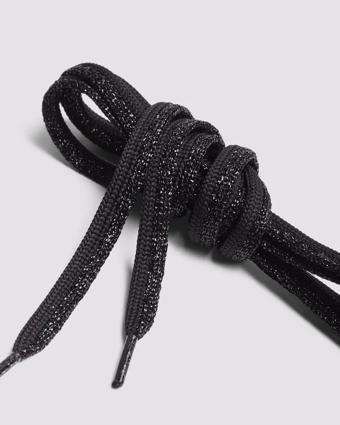 Laces Women Shoelaces Black Glitter P448 Laces Women Shoelaces Black Glitter P448