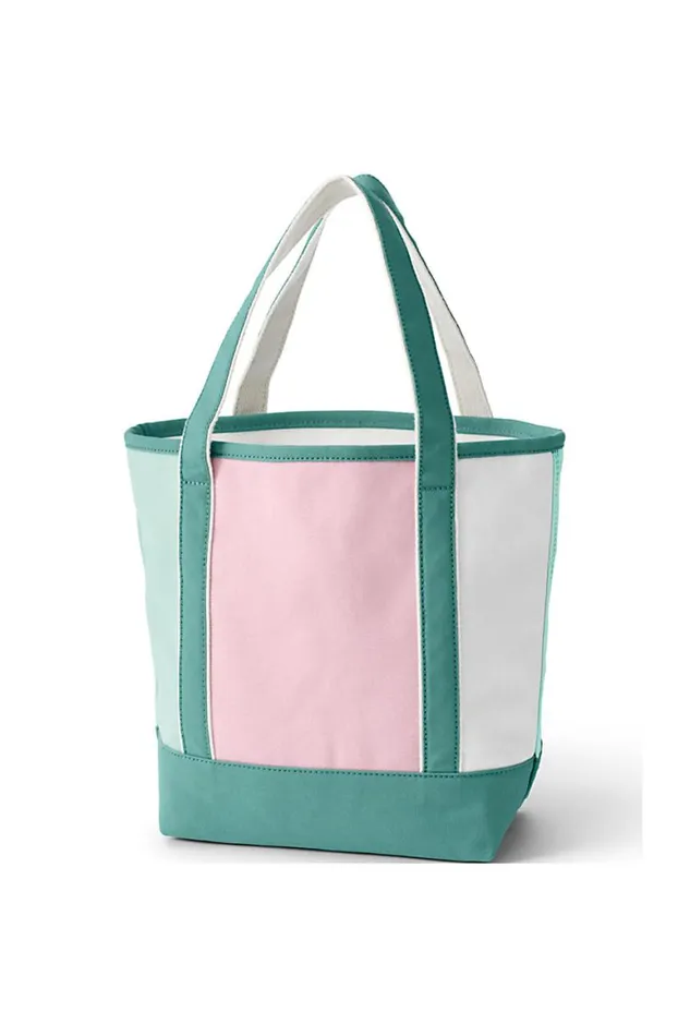 Lands039 End Accessories Men Colorblock Medium Open Top Canvas Tote Bag Soft Tea Rose Lands039 End Accessories Men Colorblock Medium Open Top Canvas Tote Bag Soft Tea Rose