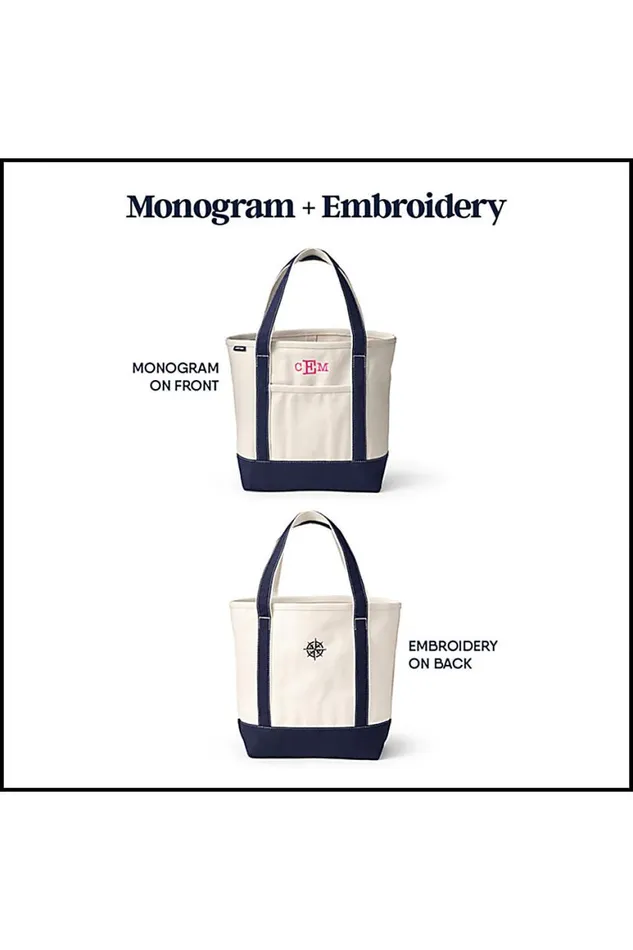 Lands039 End Accessories Men Medium Metallic Open Top Canvas Tote Bag Natural