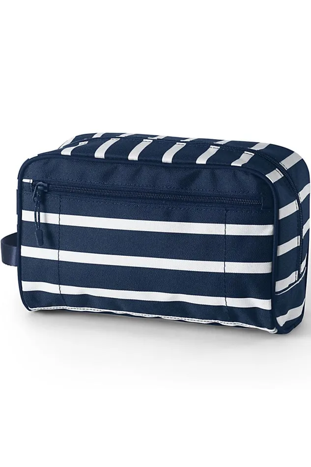 Lands039 End Accessories Men Travel Printed Dopp Kit Toiletry Bag Deep Sea Wide Stripe
