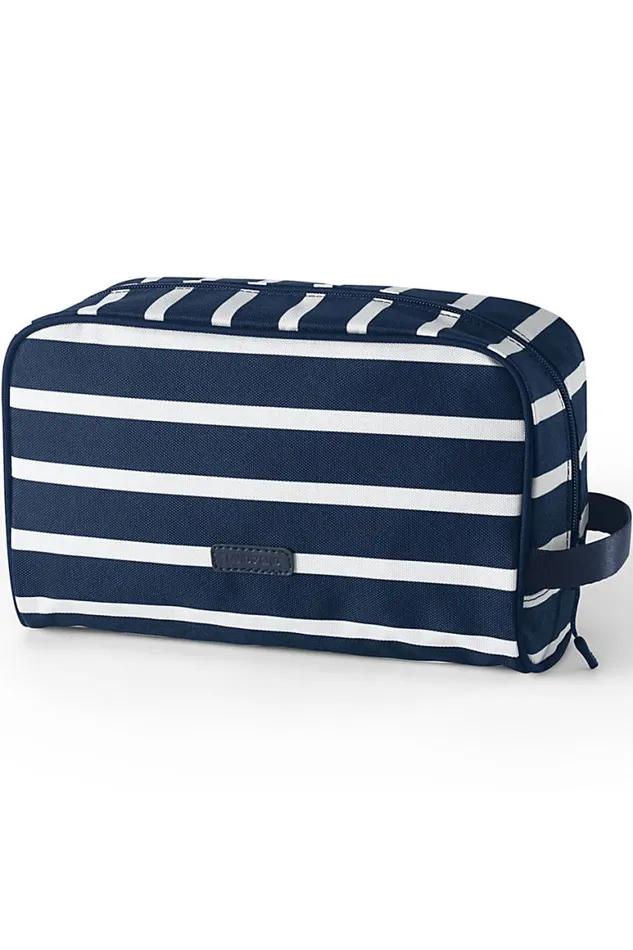 Lands039 End Accessories Men Travel Printed Dopp Kit Toiletry Bag Deep Sea Wide Stripe