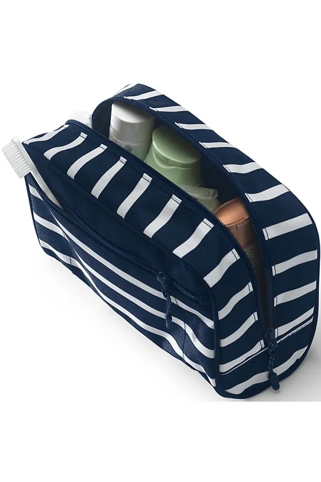 Lands039 End Accessories Men Travel Printed Dopp Kit Toiletry Bag Deep Sea Wide Stripe