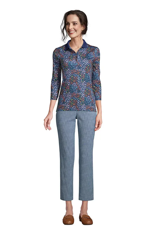 Lands039 End Capris and Crop Pants Women Mid Rise Chambray Pull On Crop Pants Evening Sky Chambray Lands039 End Capris and Crop Pants Women Mid Rise Chambray Pull On Crop Pants Evening Sky Chambray