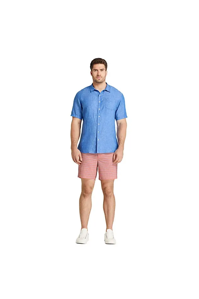 Lands039 End Casual Shirts Men Big And Tall Traditional Fit Short Sleeve Linen Shirt Deep Sea Navy Tropic Palm Lands039 End Casual Shirts Men Big And Tall Traditional Fit Short Sleeve Linen Shirt Deep Sea Navy Tropic Palm
