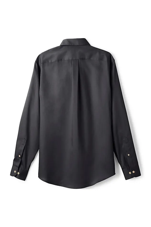 Lands039 End Casual Shirts Men Big Performance Twill Shirt Black