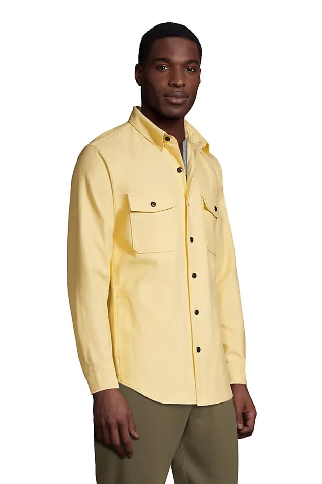 Lands039 End Casual Shirts Men Heavyweight Stretch Chamois Shirt Black Lands039 End Casual Shirts Men Heavyweight Stretch Chamois Shirt Black