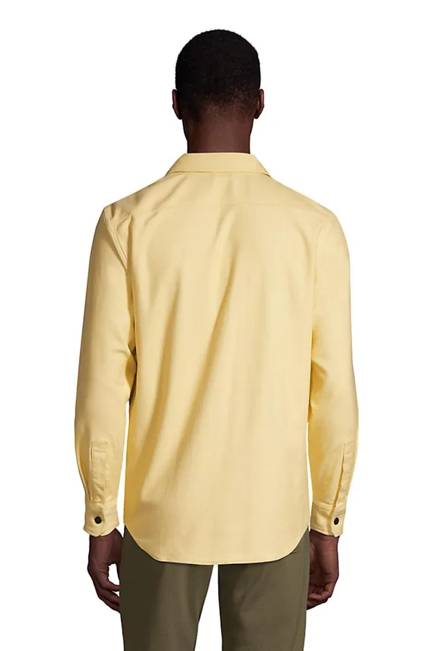 Lands039 End Casual Shirts Men Heavyweight Stretch Chamois Shirt Black Lands039 End Casual Shirts Men Heavyweight Stretch Chamois Shirt Black