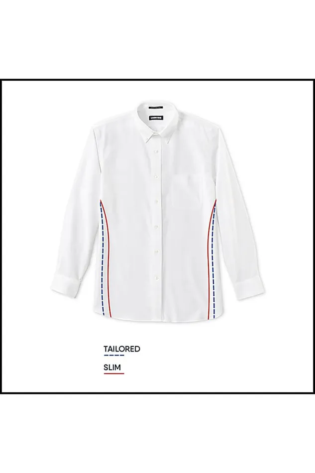 Lands039 End Casual Shirts Men Short Sleeve Button Down Chambray Traditional Fit Shirt Pink Chambray Palms