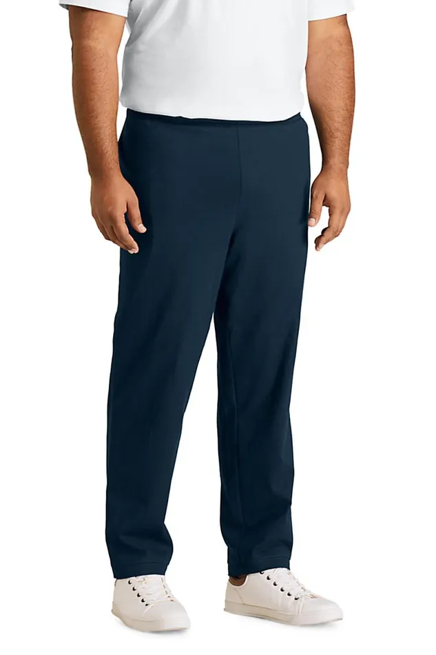 Lands039 End Chinos and Casual Pants Men Big And Tall Jersey Knit Sweatpants Radiant Navy