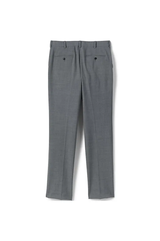 Lands039 End Chinos and Casual Pants Men Big Washable Wool Tailored Plain Front Trousers Light Charcoal