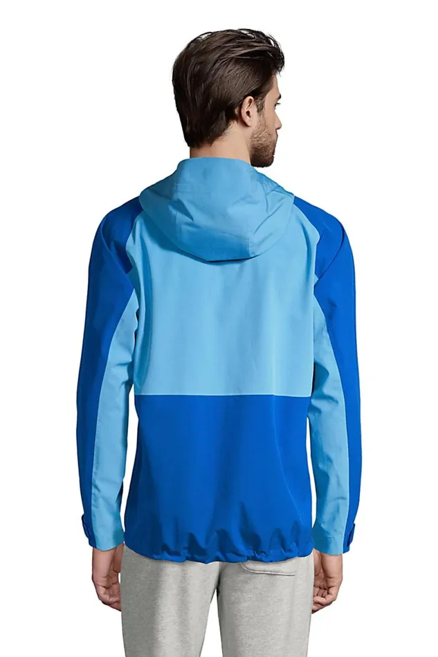 Lands039 End Coats and Jackets Men Packable 25 Layer Waterproof Stretch Shell Rain Jacket With Hood Sea Breeze Blue Lands039 End Coats and Jackets Men Packable 25 Layer Waterproof Stretch Shell Rain Jacket With Hood Sea Breeze Blue