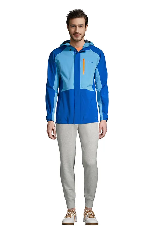 Lands039 End Coats and Jackets Men Packable 25 Layer Waterproof Stretch Shell Rain Jacket With Hood Sea Breeze Blue Lands039 End Coats and Jackets Men Packable 25 Layer Waterproof Stretch Shell Rain Jacket With Hood Sea Breeze Blue