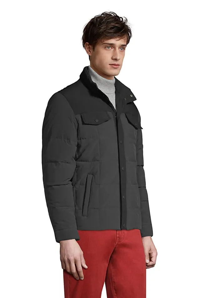 Lands039 End Coats and Jackets Men Quilted Stretch Down Jacket Dark Charcoal Lands039 End Coats and Jackets Men Quilted Stretch Down Jacket Dark Charcoal