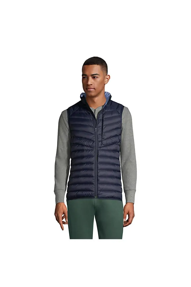 Lands039 End Coats and Jackets Men Ultra Lightweight Down Vest Radiant Navy
