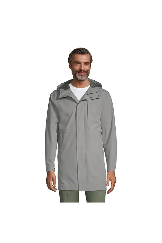 Lands039 End Coats and Jackets Men Waterproof Raincoat With Hood Ultimate Gray Lands039 End Coats and Jackets Men Waterproof Raincoat With Hood Ultimate Gray